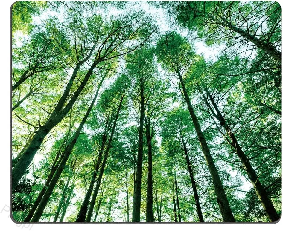 Mouse pad Rectangular gaming mouse pad Trees Green Nature Wood Non Slip Rubber Personalized Design