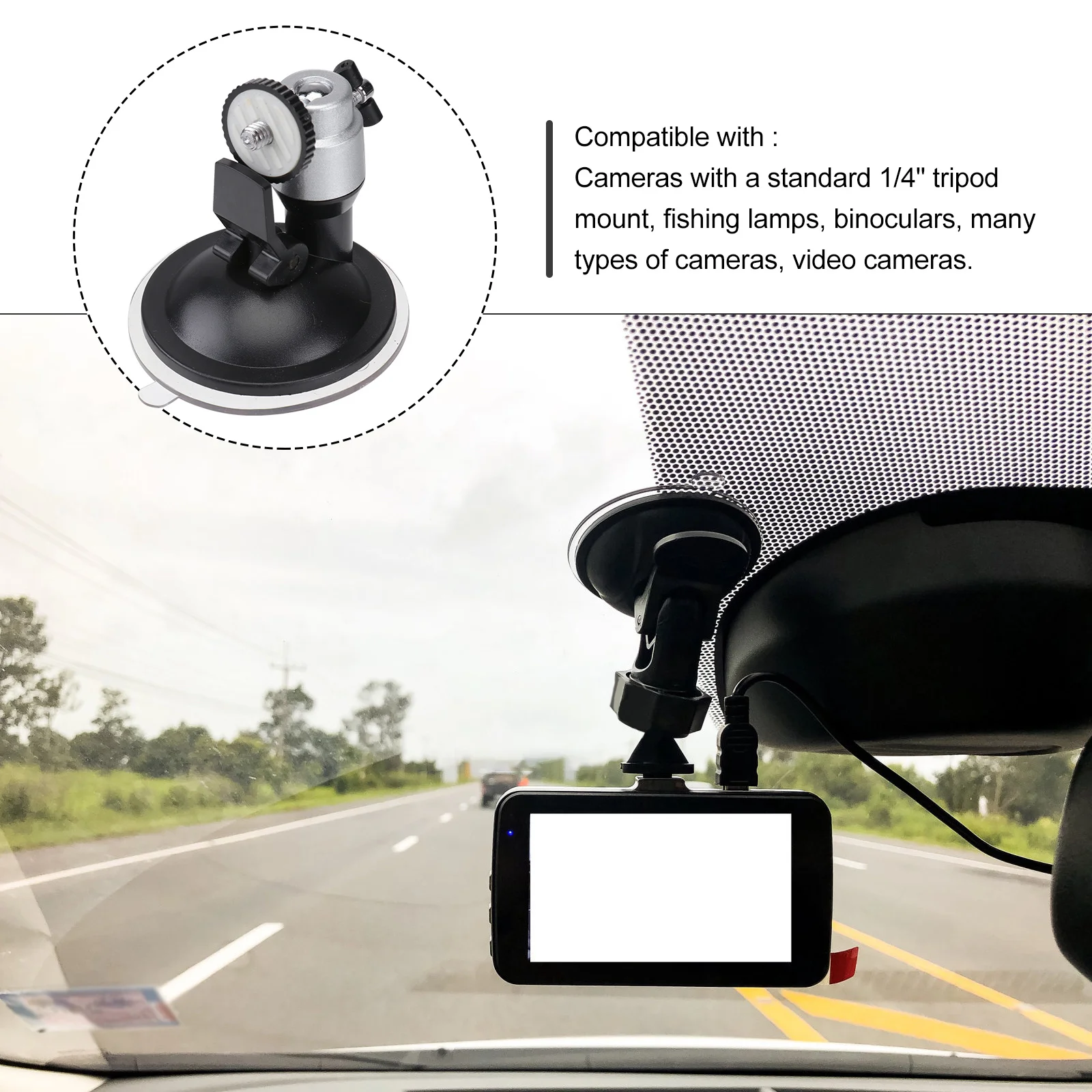 

Car Camera Bracket Suction Mount For Dashboard Windshield 360 Swivel Mini Camera Stand Tripod Holder For Vehicle Photography