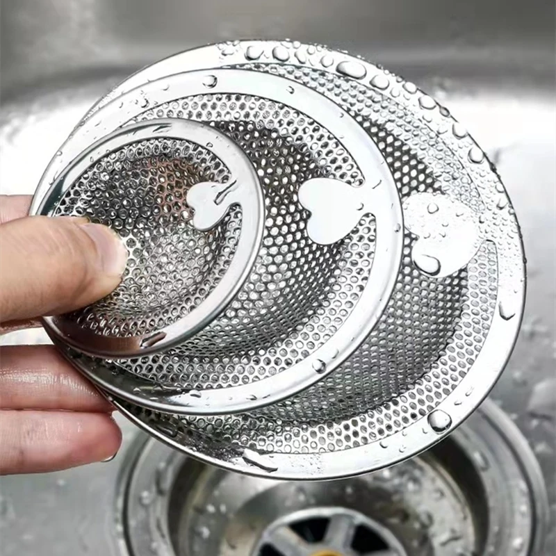 1PC 304 Stainless Steel Kitchen Sink Filter Bathroom Bathtub Sink To Prevent Heart-Shaped Leakage Strainer Drain