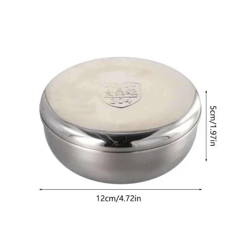 وعاء من الفولاذ المقاوم للصدأ G6KF مع غطاء عملي وسهل استخدام وعاء الأرز مريح حاوية طعام المطبخ المعدني