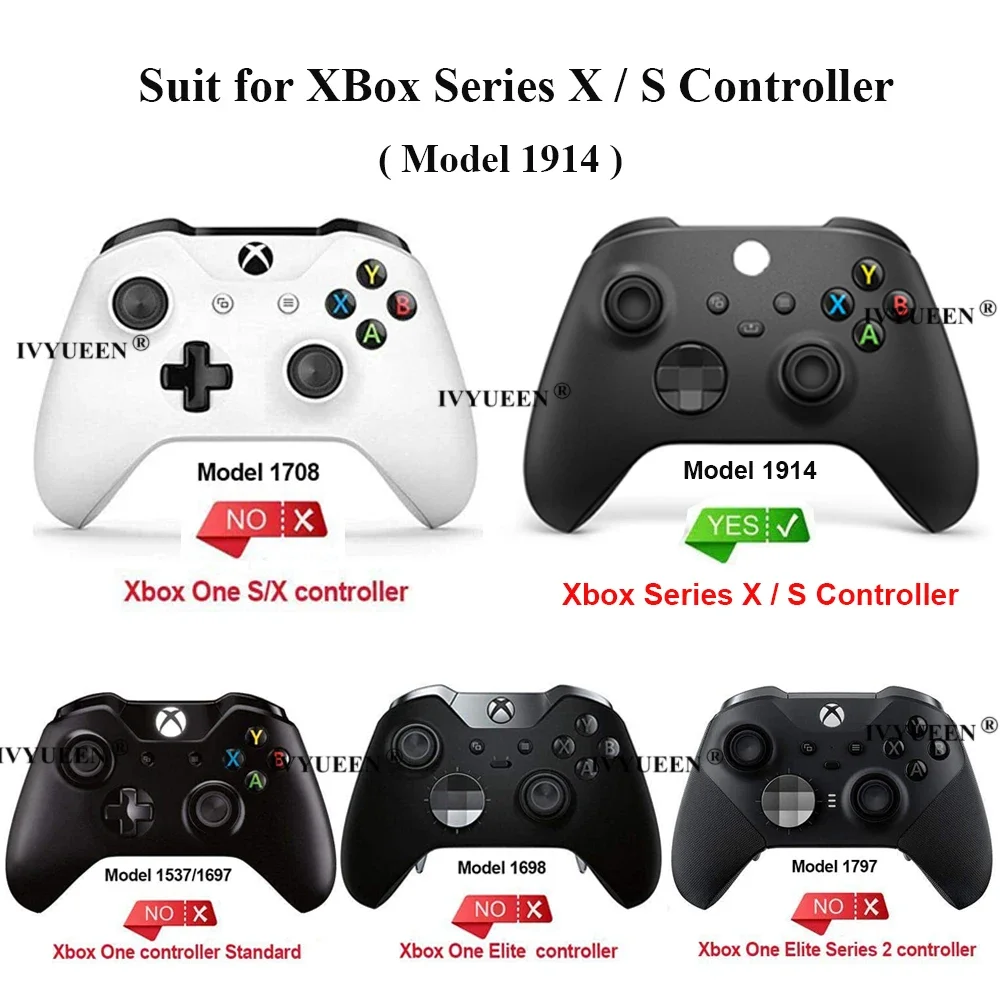 IVYUEEN for XBox Series X S Core Gaming Controller Thumbsticks ABXY View Menu Share Buttons Mod Kit Replacement Repair Parts