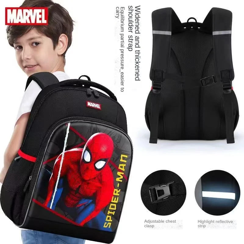 Marvel New Boy School Bag Grade 1-3 Spider Man Captain America Iron Man Primary Student Shoulder Orthopedic Backpack Mochilas