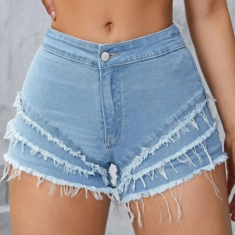 

Джинсы с высокой талией, женские потертые джинсовые шорты на молнии, рваные карманы Y2k, облегающие джинсы для мам, летняя уличная одежда, 2025 г., повседневная одежда