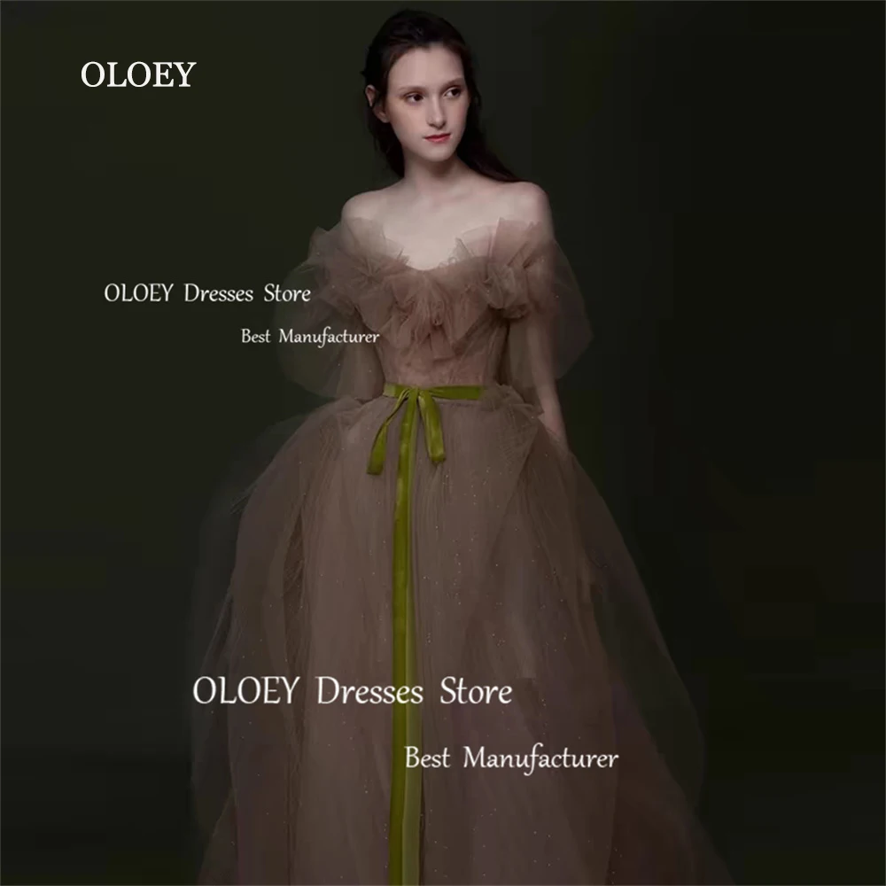 

OLOEY Unique Strapless Prom Dresses Wedding Photoshoot Sweetheart Floor Length Pleated Silky Organza Evening Dress Custom Made