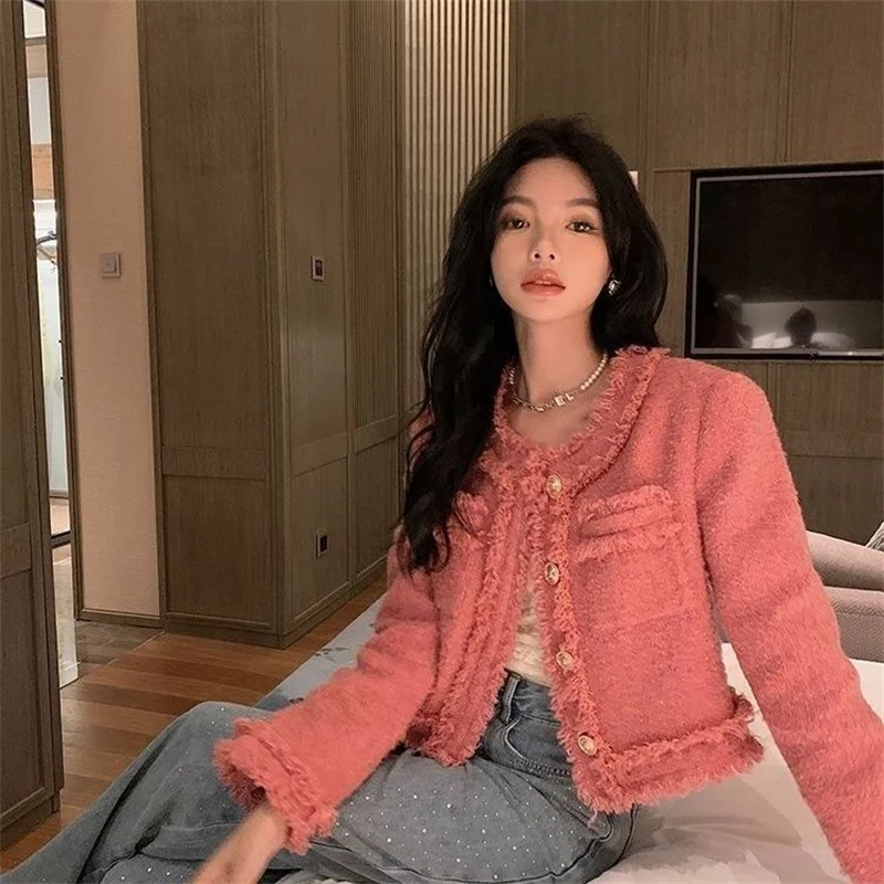 

Small Fragrance Style 2026 New Spring Autumn Winter Jacket Women Coat Round Neck Slim Fashion Short Top Female Outwear