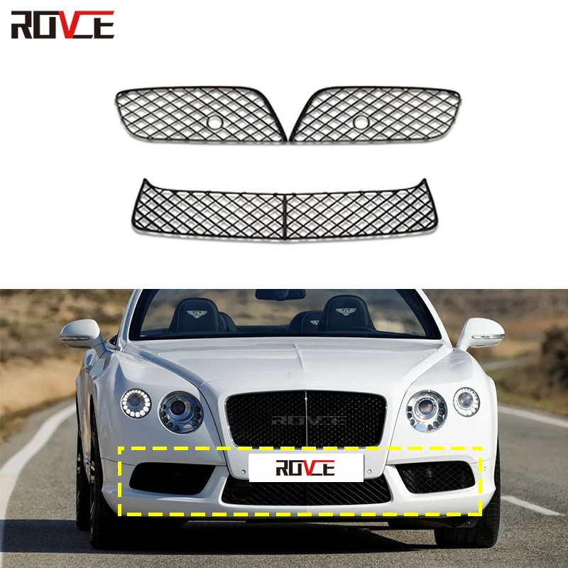 

ROVCE Front Bumper Grille Grid Central Bumper For Bentley GT 4.0 2012-2015 3W3.807.647.C 3W3.807.667.F 3W3807.639.C