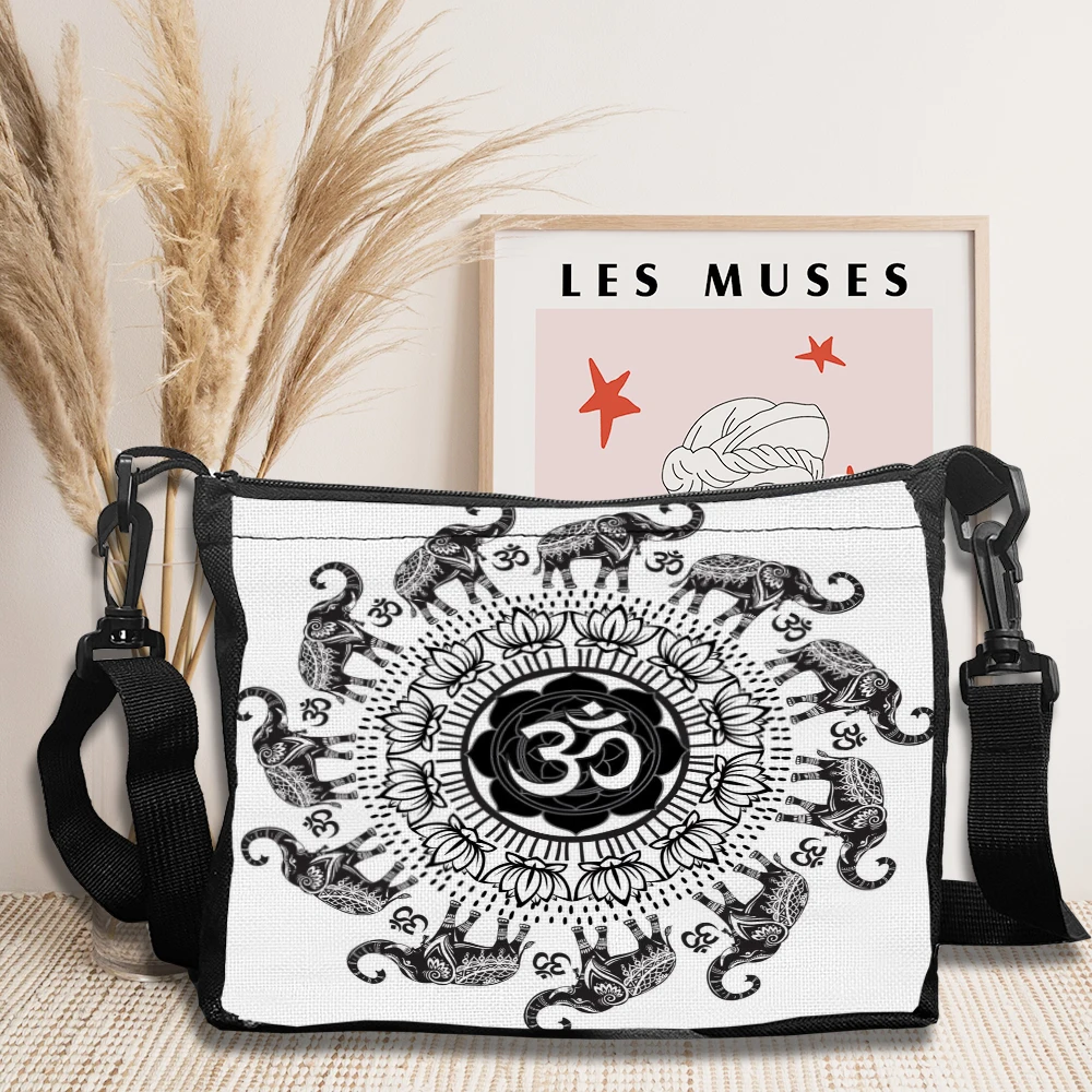 

Elaborate-Mandala-With-Elephants-Vector New Trend Fashion Large-Capacity Handbag Commuter Women's Single-Shoulder Bag 5.23