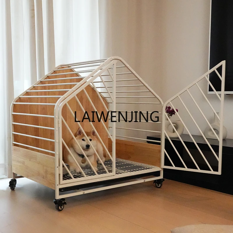 HLZ high-end dog cage Shiba Inu with toilet separation small large house solid wood nest one room and one living room