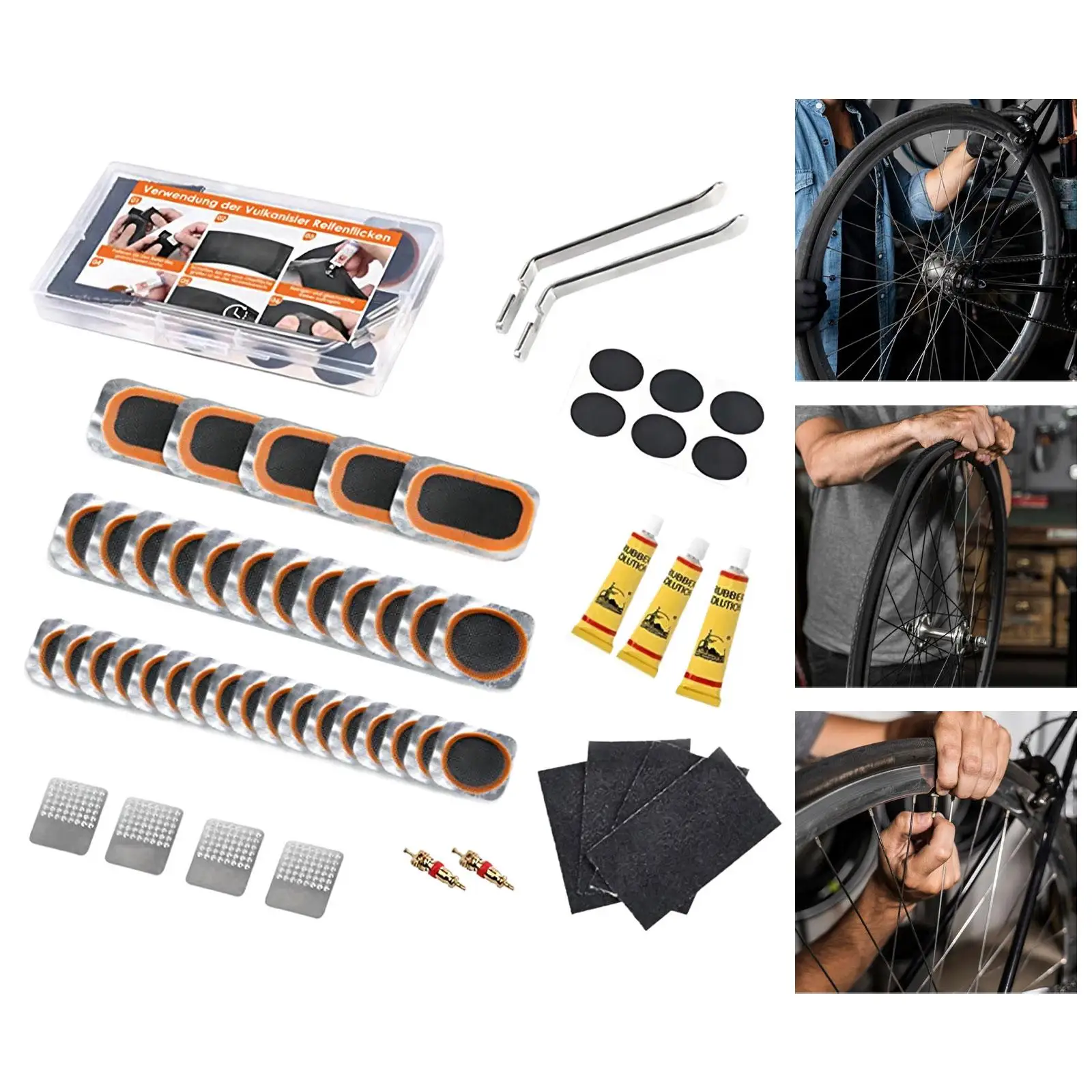 Bicycle Repair Kit Bike Inner Tube Repair Tool with Storage Box Portable