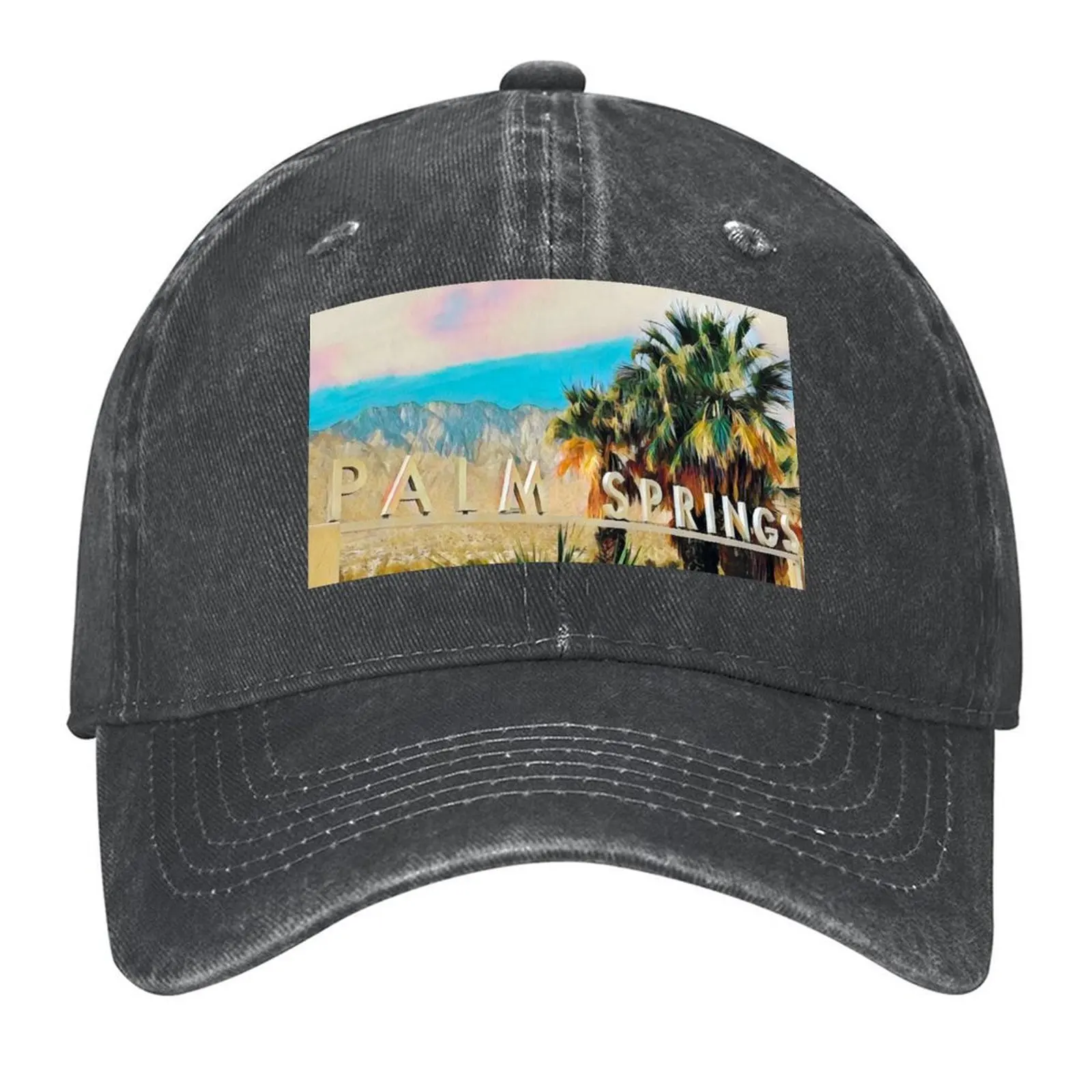 

Palm Springs Sign Baseball Cap Big Size Hat Fishing cap Golf |-F-| Mens Caps Women's