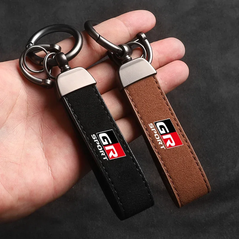 Car Keychain Suede Keychain Sport Car Key Ring Custom Gift With Logo For Toyota GR GAZOO RACING Toyota Yaris Hilux Corolla Prius