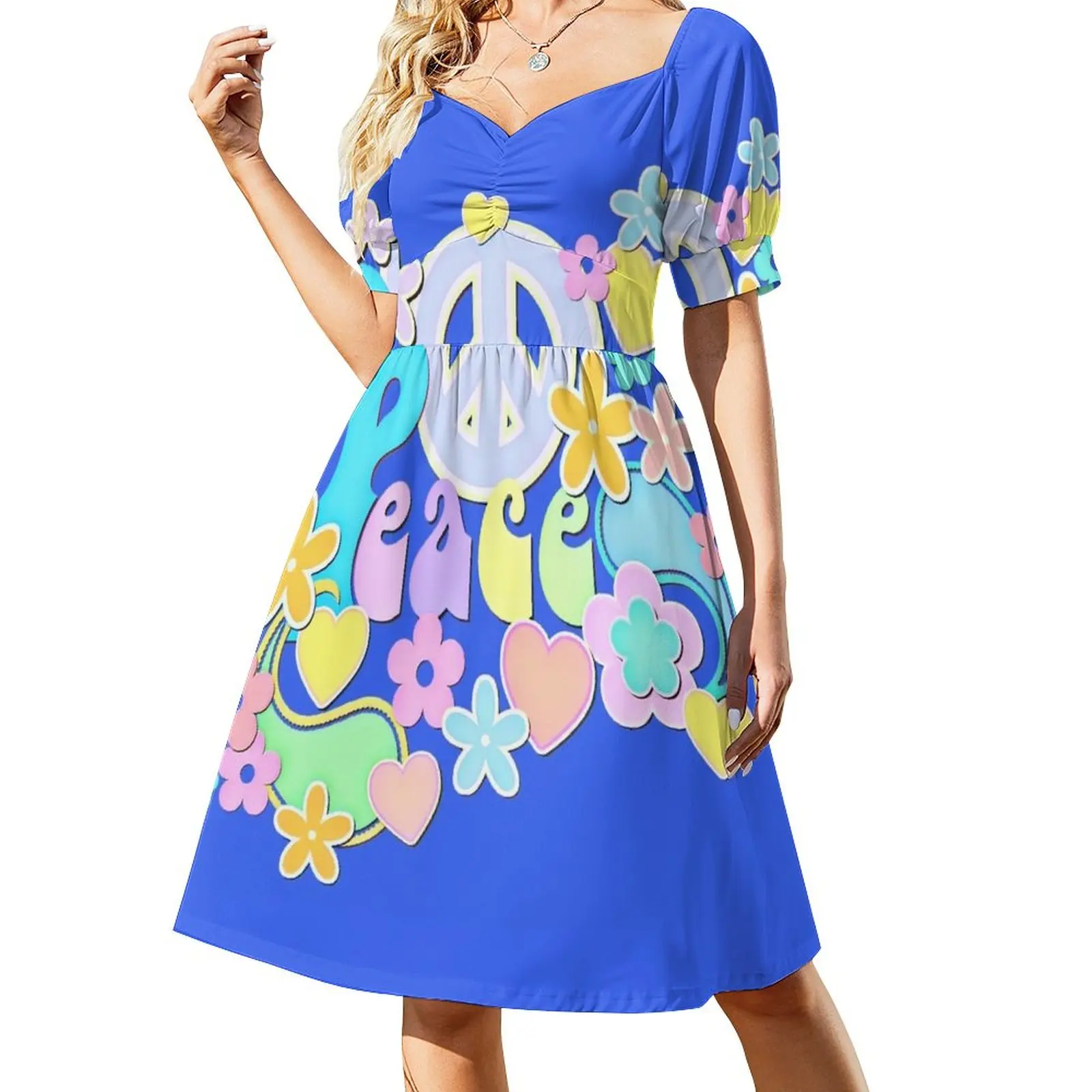 

Peace and Love Flower Power Hippy Design Dress dresses for woman 2023 cocktail dresses women long dresses long dresses for women