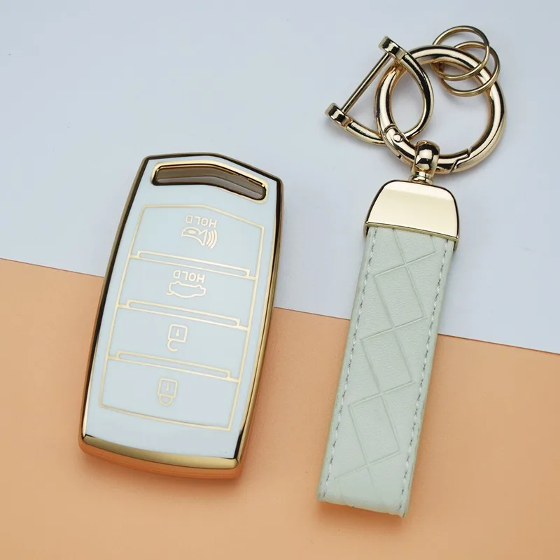 4 Buttons Soft TPU Car Smart Key Case Cover for HYUNDAI 2020 Genesis G70 G80 EQ900 G90 Auto Key Fob Shell Protector Accessories