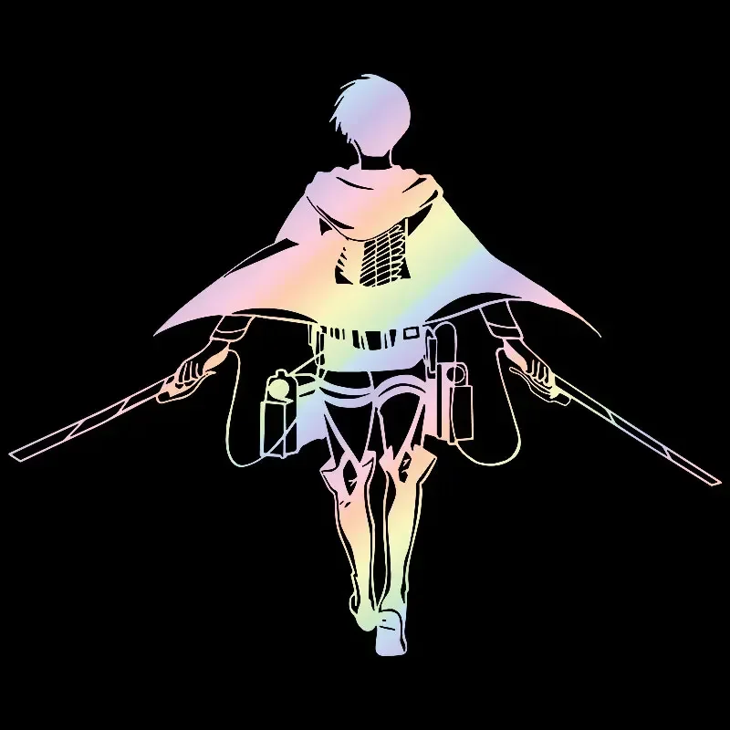 1Pc Anime Attack On Titan Levi Car Sticker, Creative Personality Die Cut PVC Vinyl Decal for Window Laptop Decor