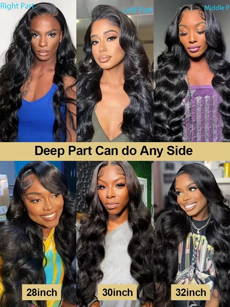 200密度 13x4レースフロントウィッグ人毛プレプラッキング済みフロントウィッグ、ボディウェーブヘア、42インチ、女性用13x4レースフロントウィッグ