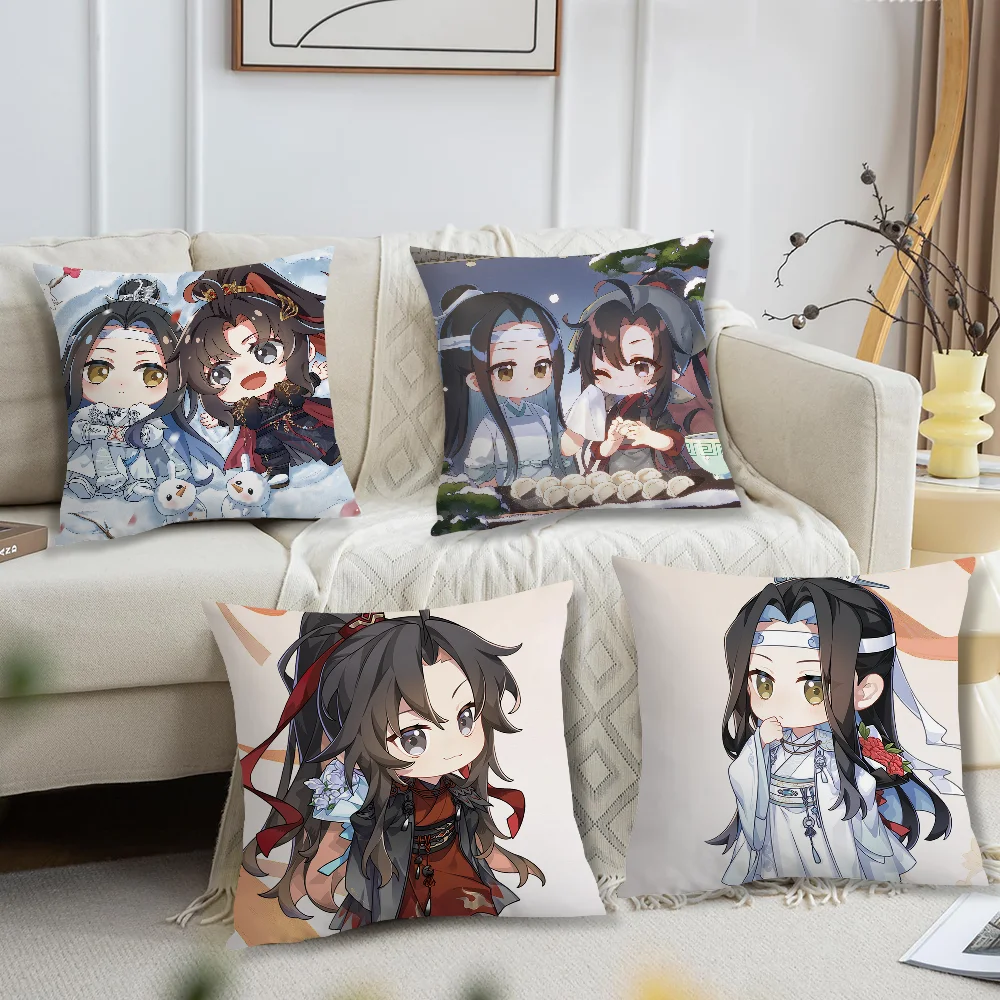 

Cute Anime M-Mo D-Dao Z-Zu S-Shi Cartoon For Bedroom Car Coffee Shop Room Soft and Living Room Sofa Decorative Pillow Cover Case