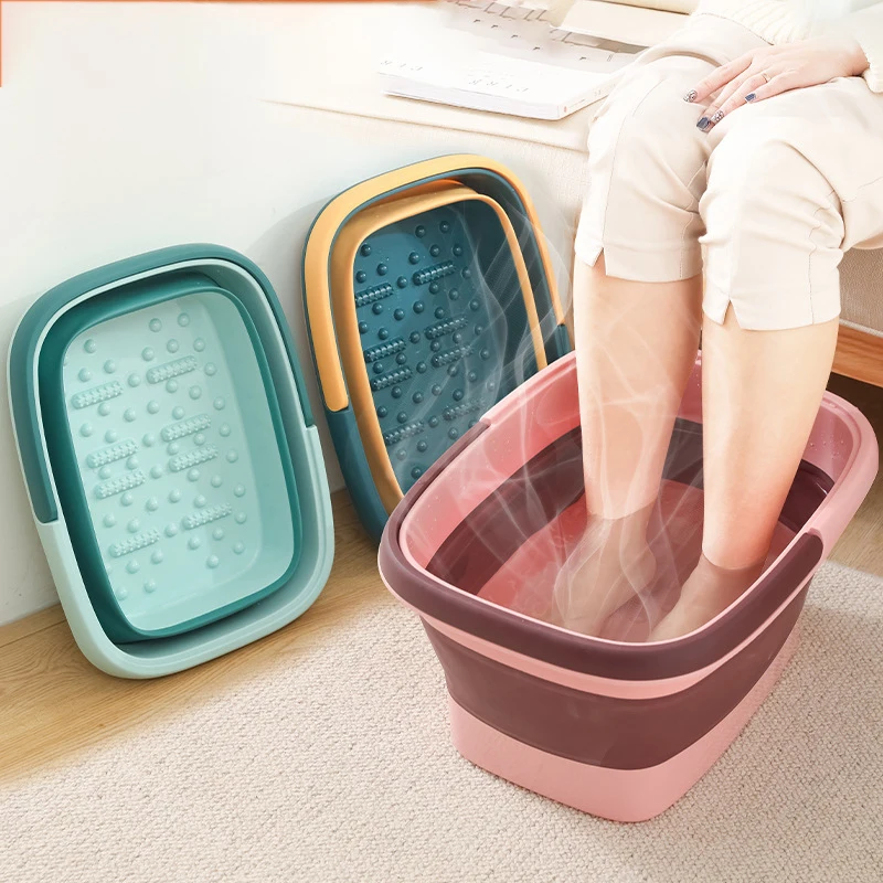 Foldable Foot Bath Bucket with Handle Household Foot Spa Massage Foot Bath Basin Portable Housework Cleaning Bucket Foot Bathtub