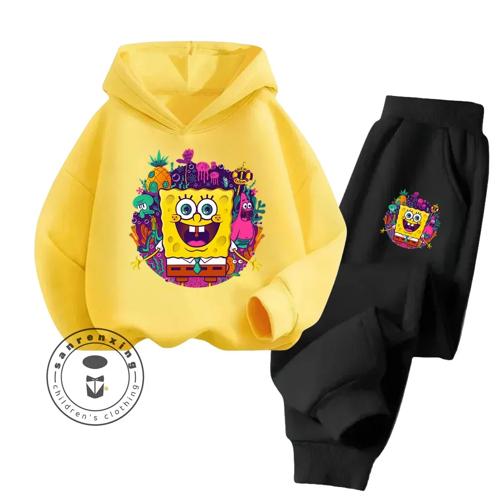 Cartoon SpongeBob Cheap Popular Simple New Releases for Boys Girls Casual Wear Fun Everyday Style Fall Winter Hoodie Tracksuit