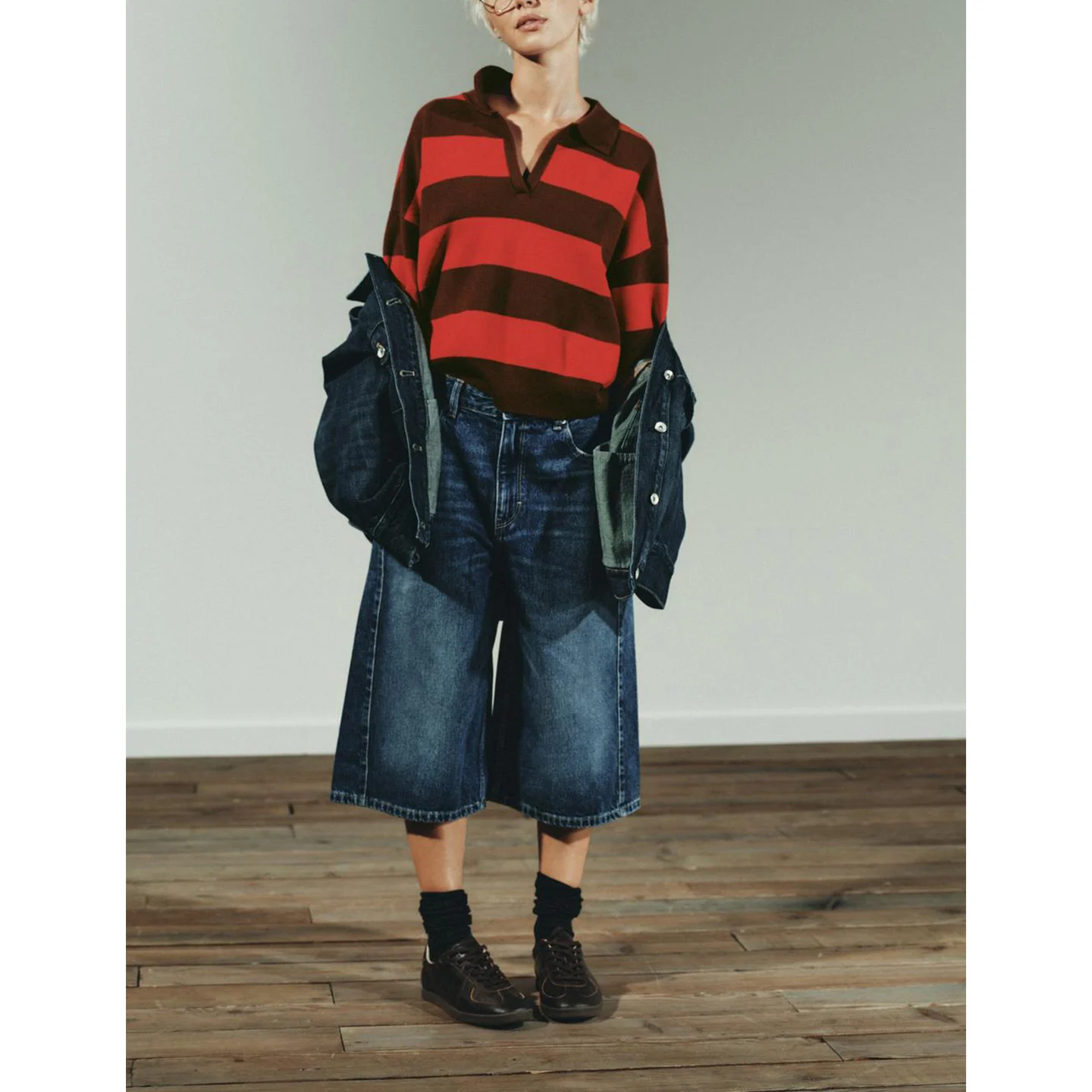 خريف شتاء جديد المرأة Ne Long Sve محبوك شريط التشذيب سترة عادية فضفاضة تناسب ألياف البوليستر #2