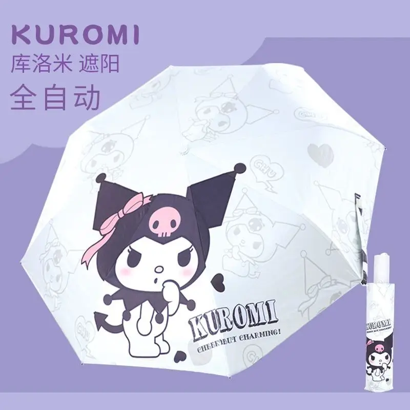 

Kawaii Sanrio Hello Kitty, автоматический складной зонт Ins Good Looks, зонтик от солнца для девочек, солнцезащитный козырек, портативный