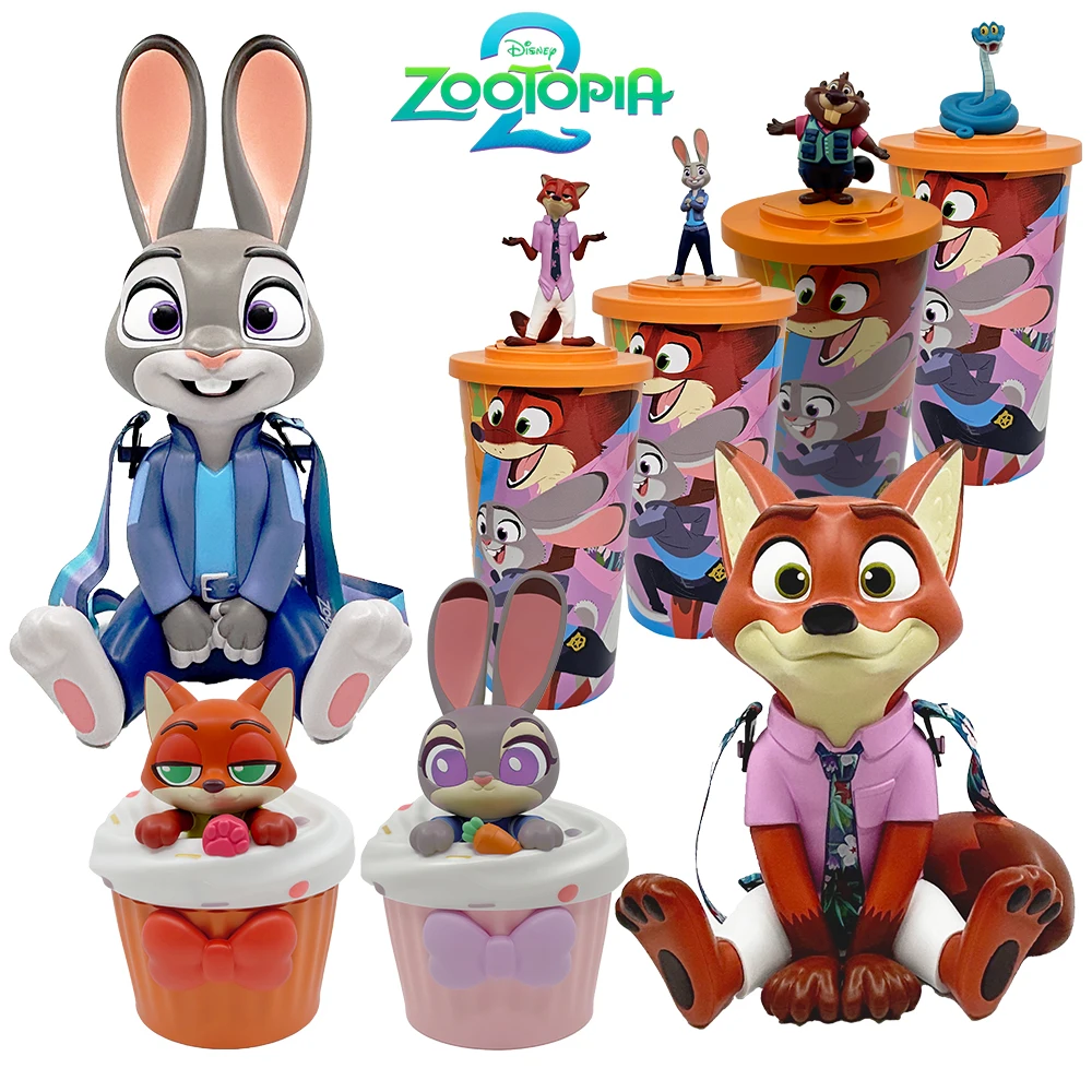 

Disney Zootopia Movie Nick Judy Topper Cup Popcorn Bucket Exclusive Cinema Collectible Model Cold Water Cup Fans Gifts