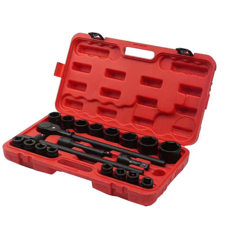 

21-Piece Set 3/4 Heavy Duty Air Gun Sleeve Set Heavy Duty Hexagonal Sleeve Set Wrench Auto Repair Machine Repair Tool