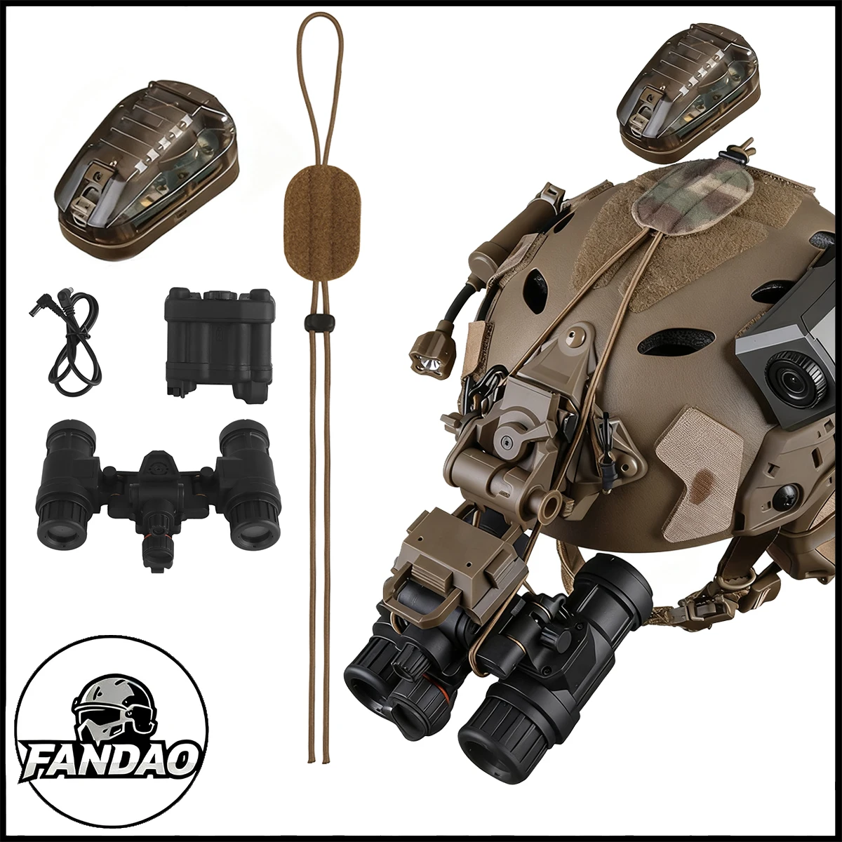 

Night Vision Elastic Retention Device with NVG Model Signal Light Tactical Helmet Tipper Reinforcement Rope for PVS-14 PVS-31