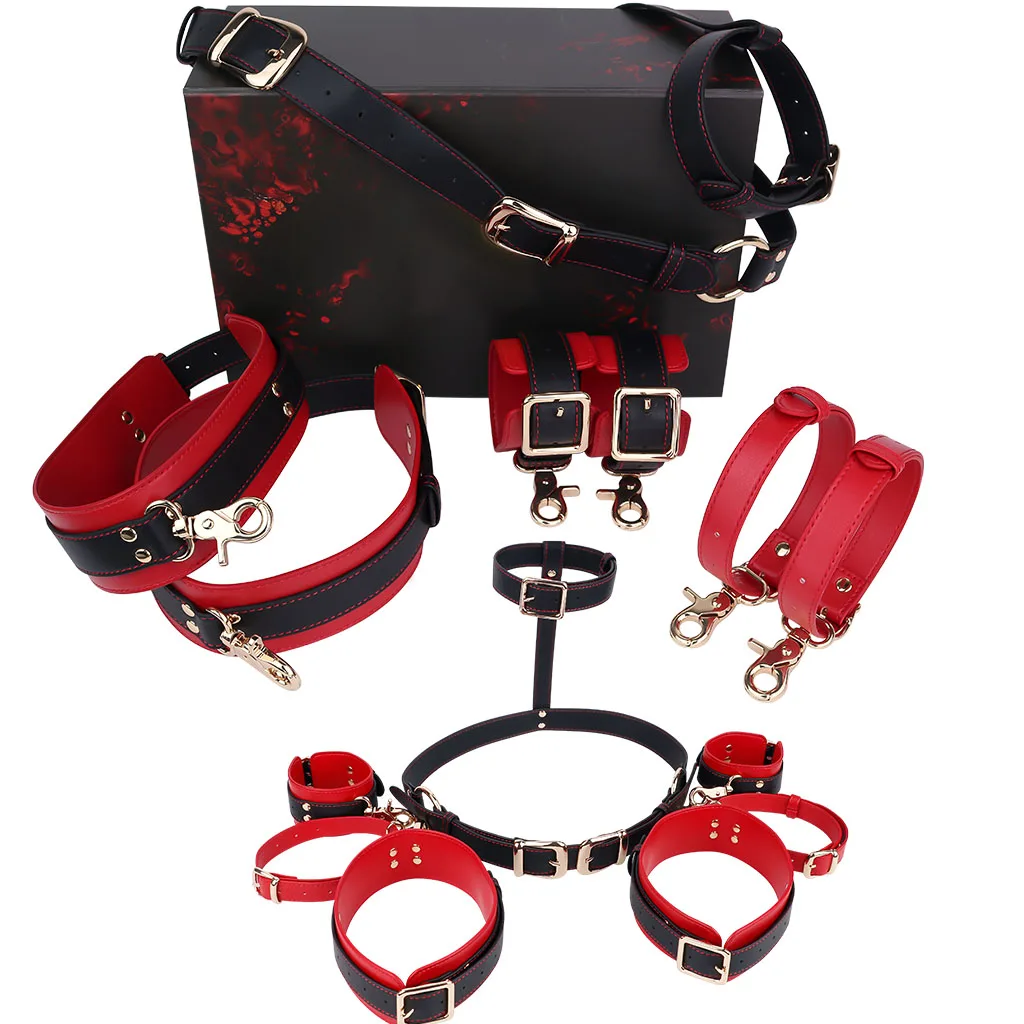 QKKQ Hands Chest Waist Bondage Erotic Set Body Binding Sexy Tools Adult Set Chest Binder Restraint Straps Handcuffs Thigh Strap