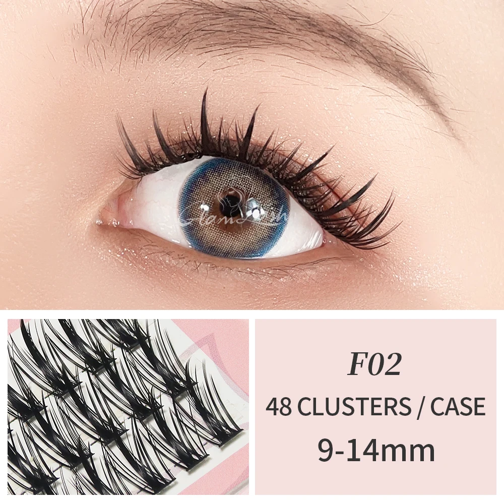 

GLAMLASH Eyelash Extension Natural 3D Russian Premade Volume Fan False Eyelashes Individual Cluster Lashes Makeup Tool