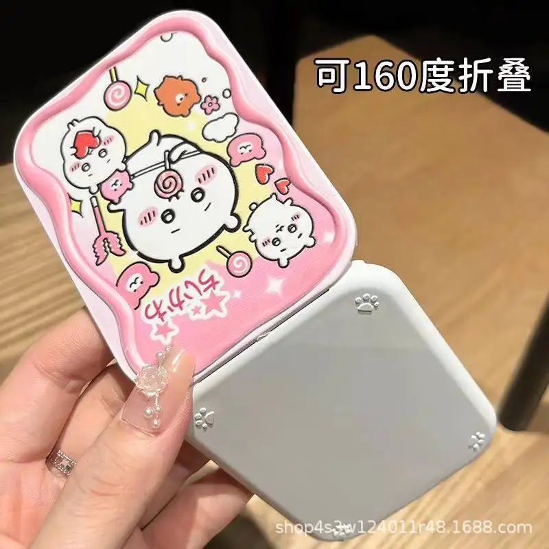 인스 애니메이션 신상 소형 사무실 거울 화장 거울 휴대용 접이식 화장 거울 빗 세트 포켓 거울 수업용 여학생 선물