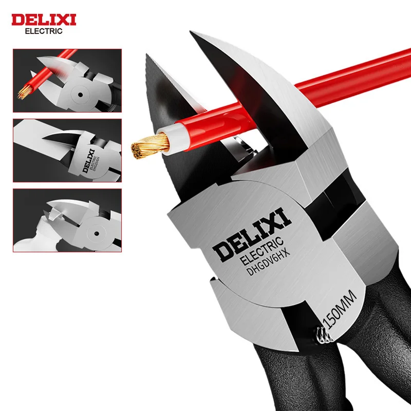 DELIXI ELECTRIC Nozzle Pliers  Electronic Pliers Industrial Scissors Diagonal Pliers，for CuttingMetalWireCablePlasticsWood