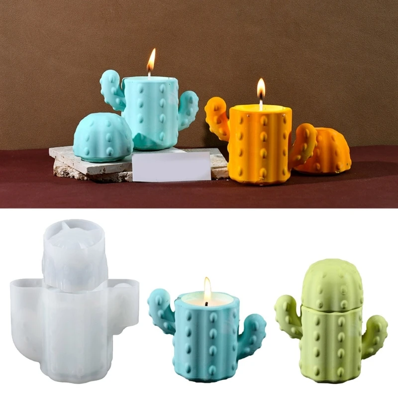 Multipurpose Sturdy Silicone Cactus Cup Mold Set Accessory For Household Use Storage Box Crafting Supplies