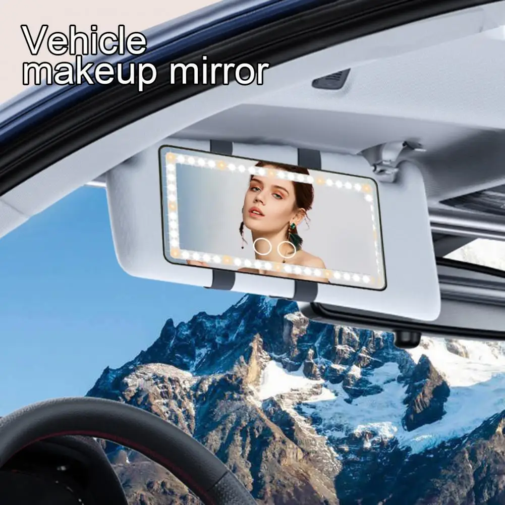 Car Makeup Mirror Car Mirror Adjustable Led Car Visor Makeup Mirror with Touch Dimmable Feature for Rearview for Vehicle