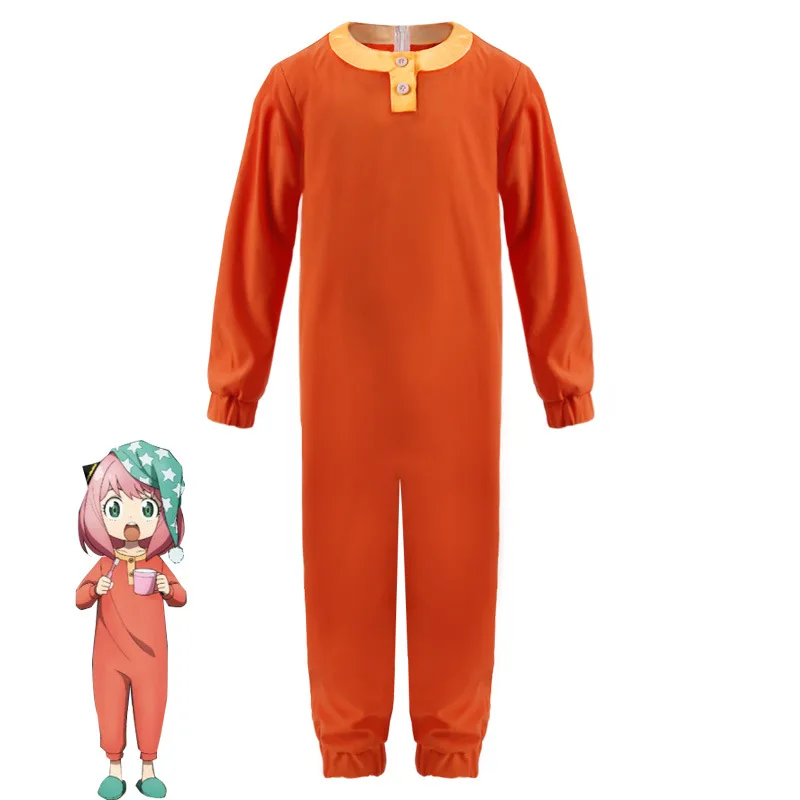 Adult Kids Pajamas Anime SPY×FAMILY Anya Forger Cosplay Costume Children Jumpsuit Piece Pajamas Cute Hat Home Clothes