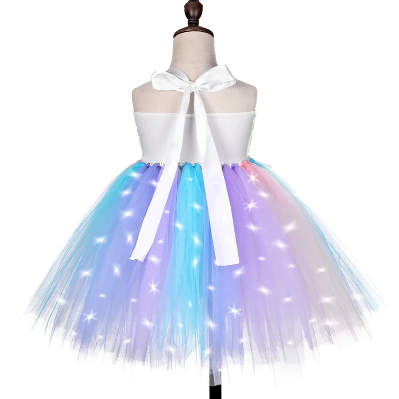 Sky03 LED ライトマーメイドコスチューム女の子用スパンコールシーメイドプリンセスドレス子供の誕生日パーティー衣装子供 Christ55Hu%