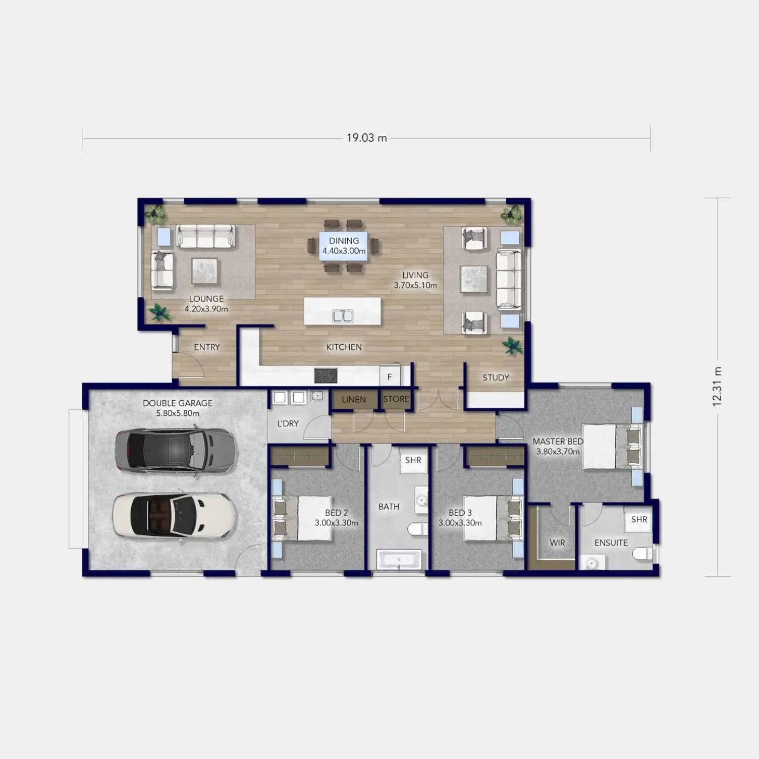Australian Standard 3 Bedroom Prefab House Light Gauge Steel Frame Dwelling with Custom House Plans