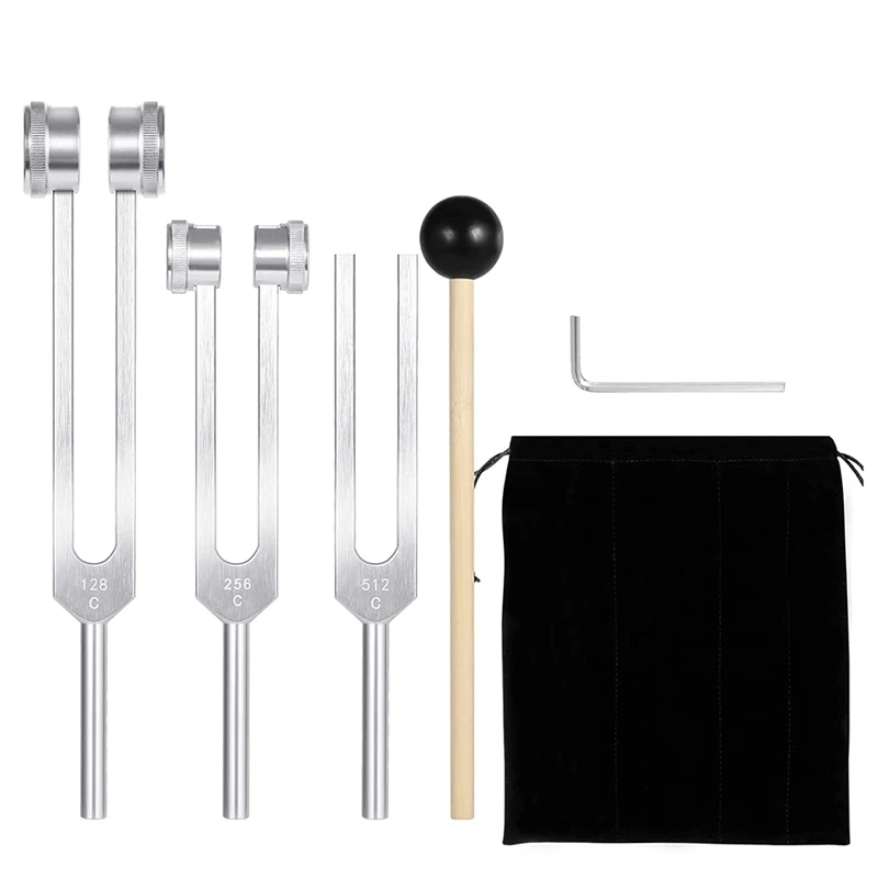 

(128Hz, 256Hz, 512Hz)Tuning Fork Set, Tuning Forks With Reflex Hammer For Chakra/Healing/Sound Therapy/DNA Repair