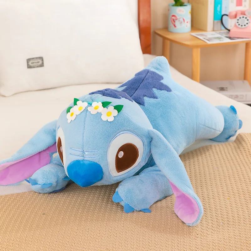 หมอนรูปนางฟ้า Disney Lilo and Stitch ของเล่นตุ๊กตาตุ๊กตาอะนิเมะสติชขนาด55/80ซม. ยัดไส้ตุ๊กตานางฟ้า plushie ของขวัญอ่อนสำหรับเด็กน่ารัก