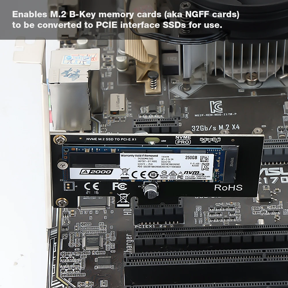 

Адаптер M.2 NVME SSD на PCIe 3.0 X1, карта расширения PCIe X1 8 Гбит/с, адаптер M.2 NVME на PCIe 3.0 X1 для настольных ПК