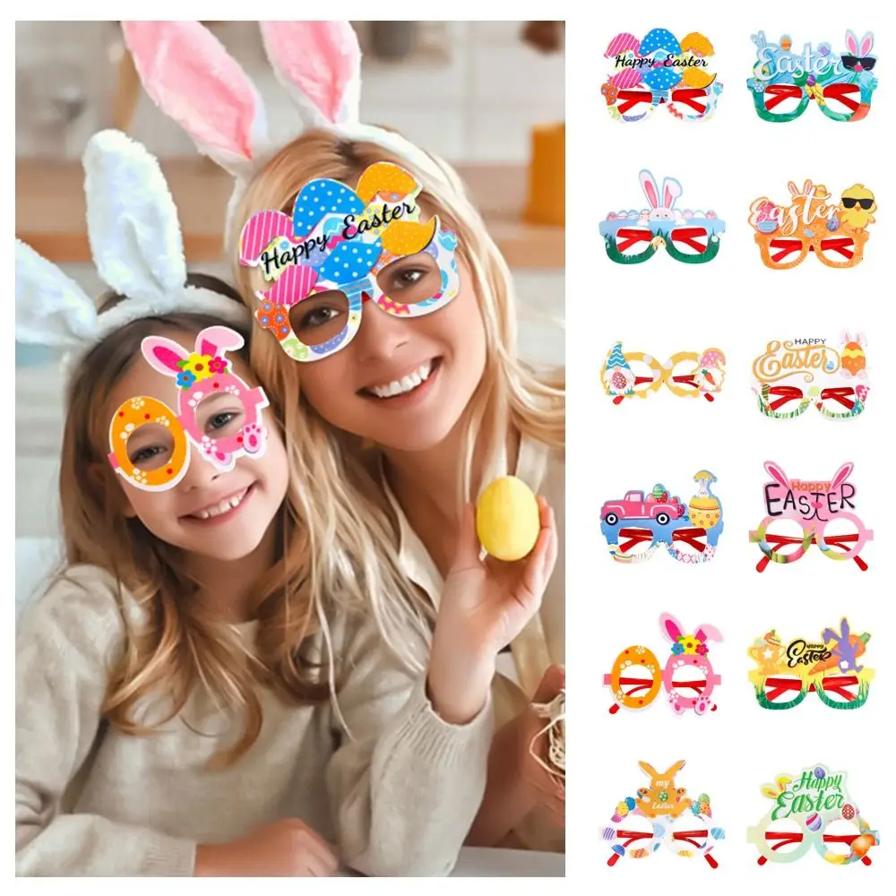 Easter Glasses Toy Easter Egg Eyeglasses Easter Bunny Party Glasses Painted Eggshell Photo Prop Easter Rabbit Creative Eyewear