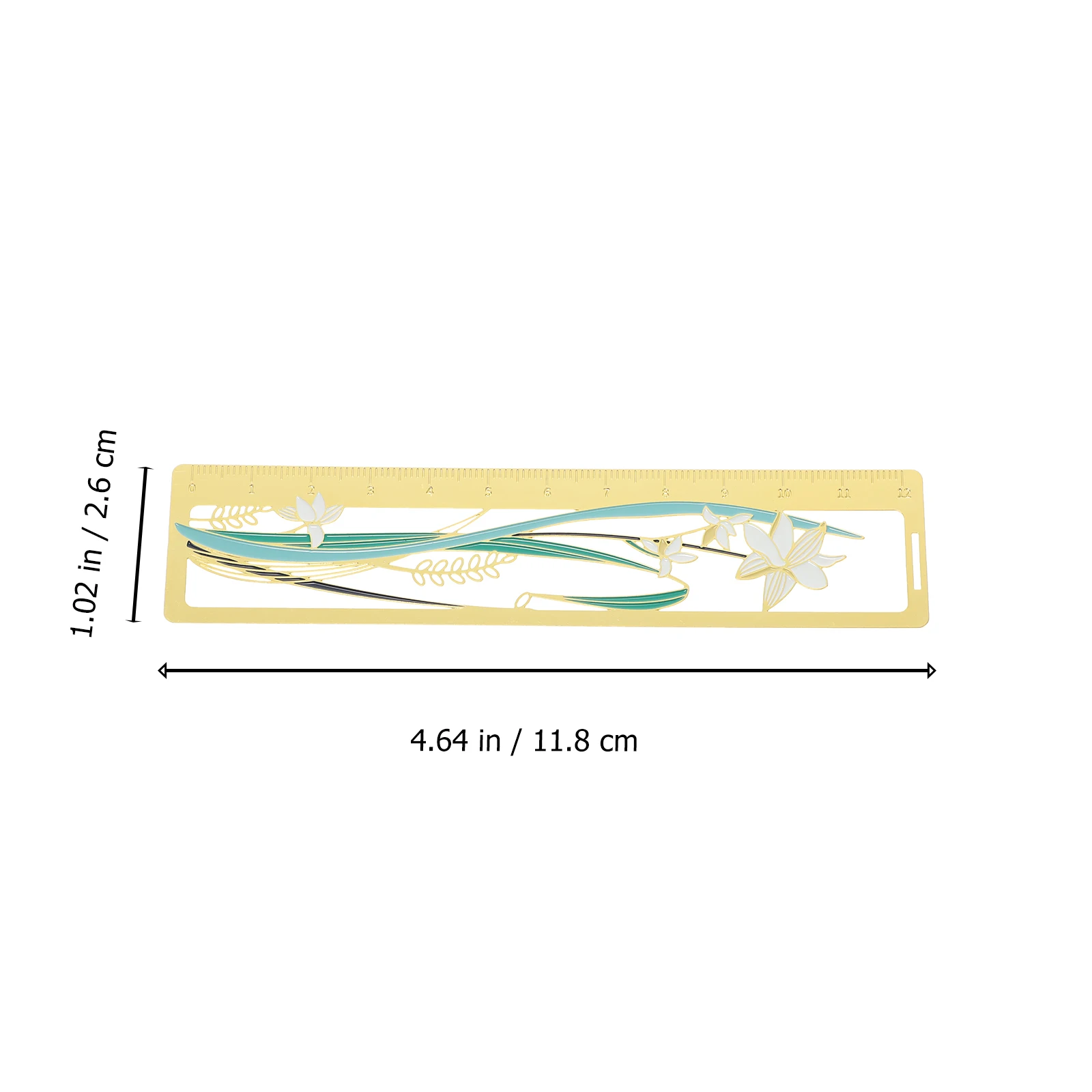 

Brass Bookmark Ruler Delicate Lightweight Vintage Metal Page Marker Creative Reading Decoration Gift for Students Writers