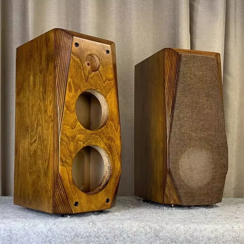 Customized 6.5-inch 8-inch Solid Wood Three-way Angled Speaker Empty Box Car Test Speaker