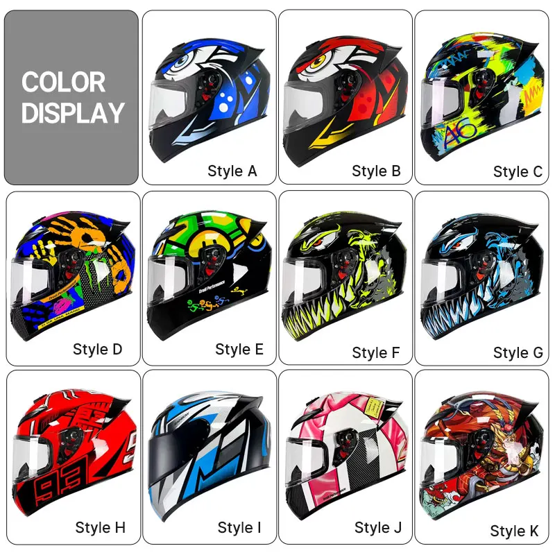 2024 Most Comfortable Motorcycle Full Face Helmet Flip Up Moto Racing Motocross Casco Para Motocicleta Certificado