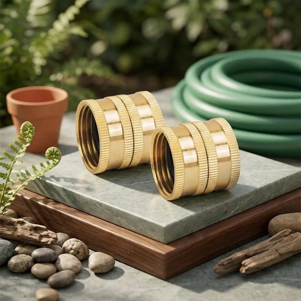 34 Inch Connector Brass Hose Connector Gold Enhanced Grip Hose Fitting Garden Hose Connector Outdoor Durability