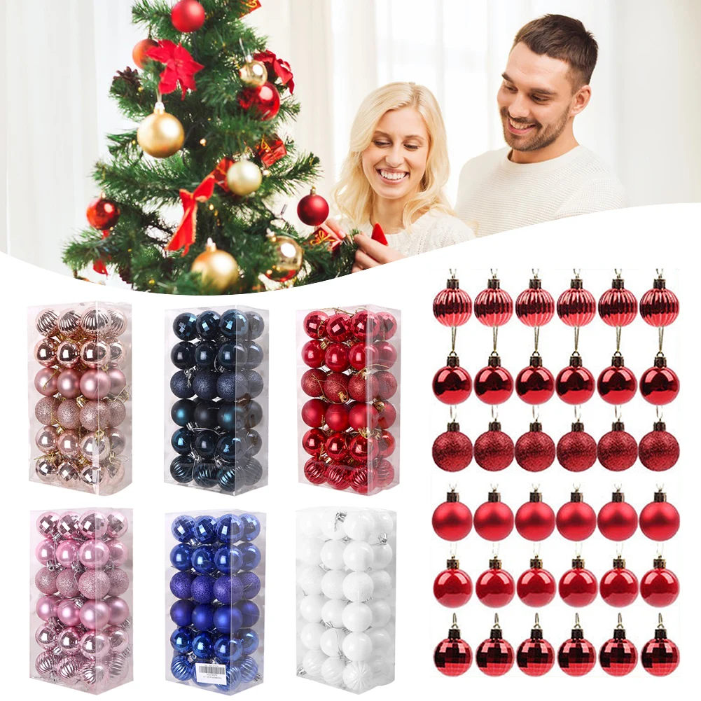 36 Stück 4 cm Farbverlauf bunte Weihnachtskugeln Dekoration Weihnachtsbaum hängende Ornamente für Neujahr Party Dekor Zubehör