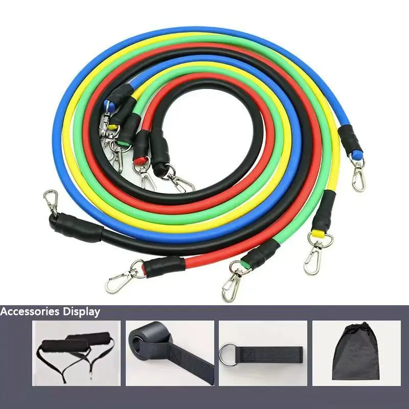 11pcs TPE Resistance Bands Set, Resistance Bands With Door Anchor, Handles, Carry Bag, Legs Ankle Straps, Exercise Bands, Workou gallery 5
