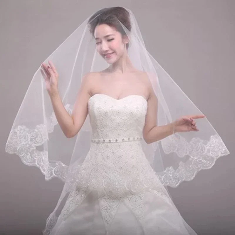 

Cheaper Veil Wedding No Comb Accessories Lace Bridal Veil Soft Tulle