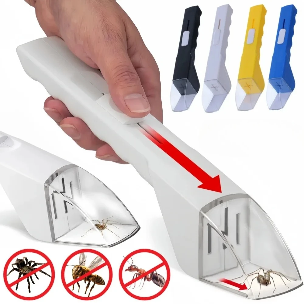 جهاز صيد الحشرات المحمول الشفاف المحمول باليد، جهاز مراقبة الحشرات بدون تلامس لألعاب الأطفال في الأماكن المغلقة والخارجية