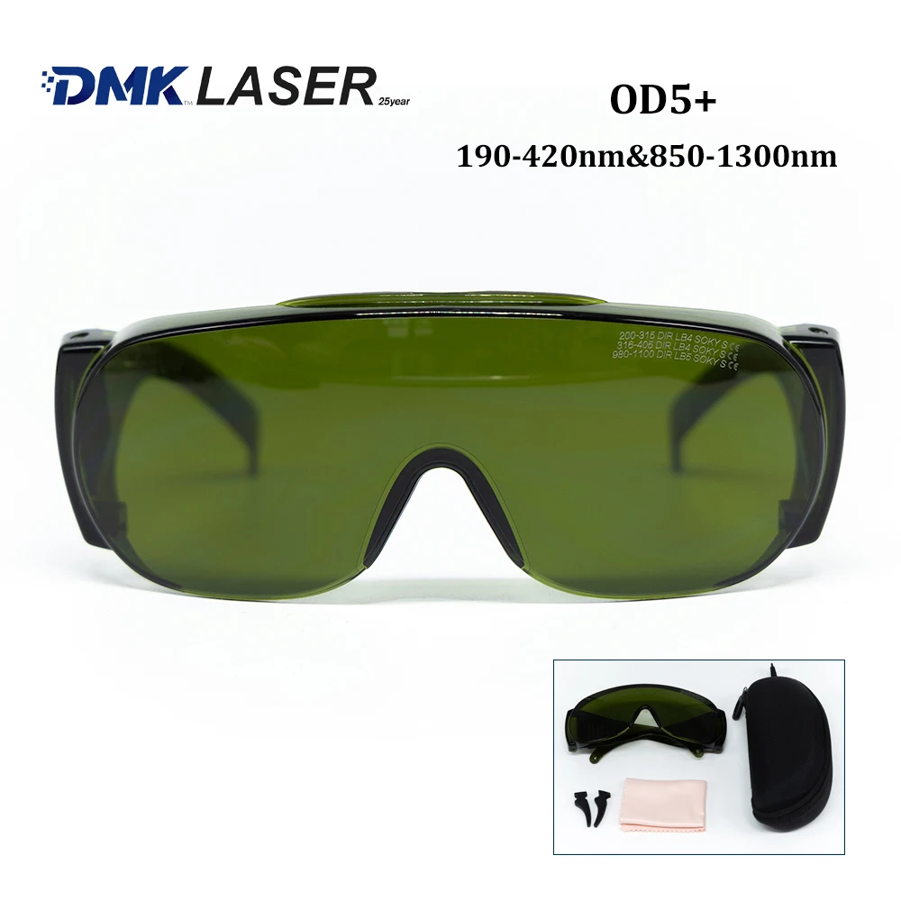 DMK  Laser Goggles 0D 5+ Protective Glasses Shield Protection for UV & Green Laser Safety Goggles For laser Optical fiber markin