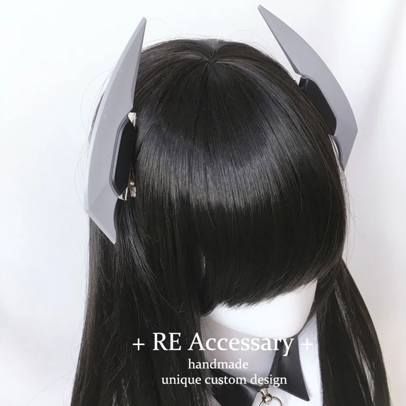 2PCS Motorcycle Cyberpunk Angel Wing Hair Clip Techwear Future Robot Headwear Halloween Cosplay Women Fashion Winged Side 2000s